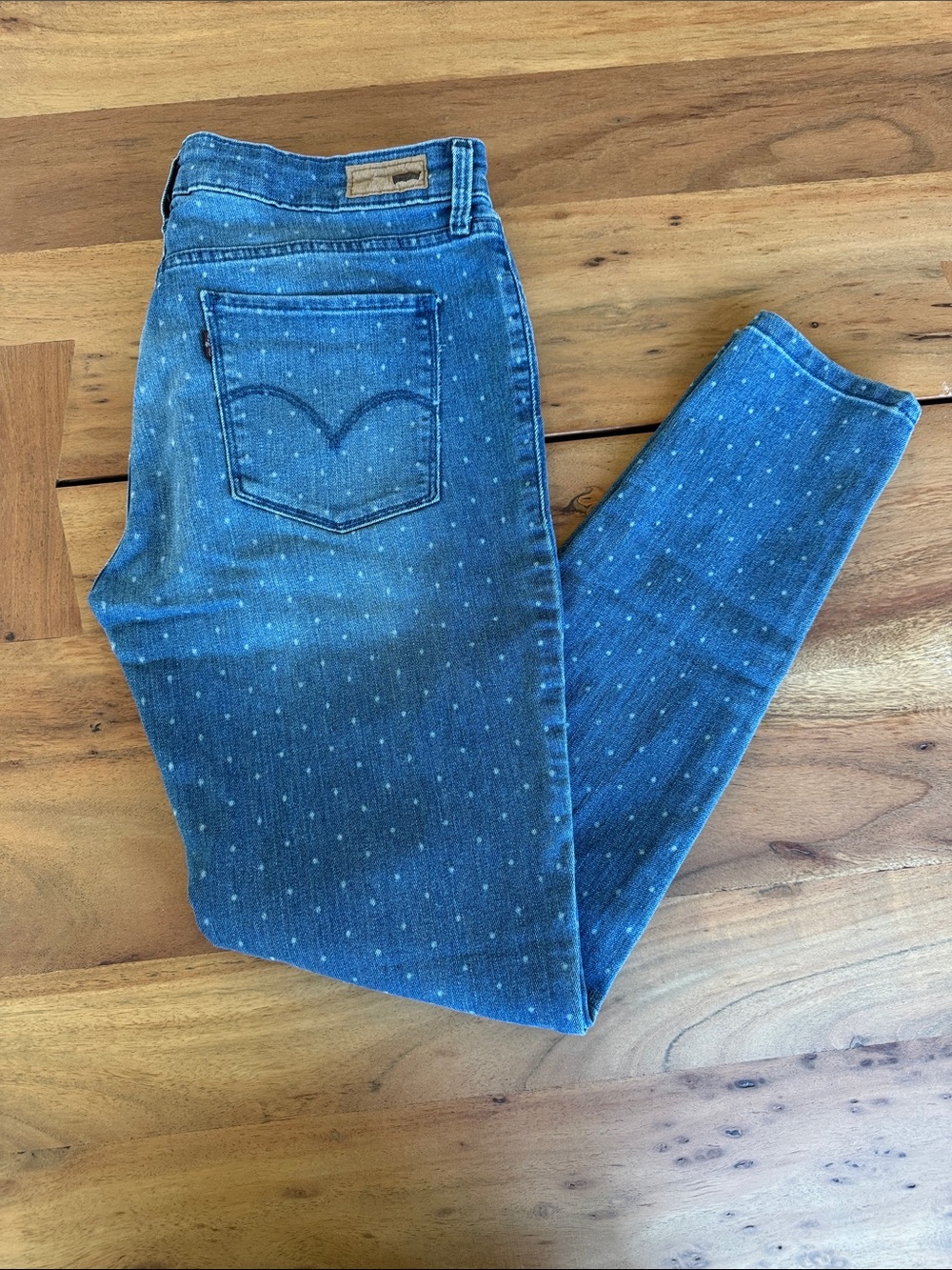 Levi's Women's Blue Polka Dot Skinny Jeans